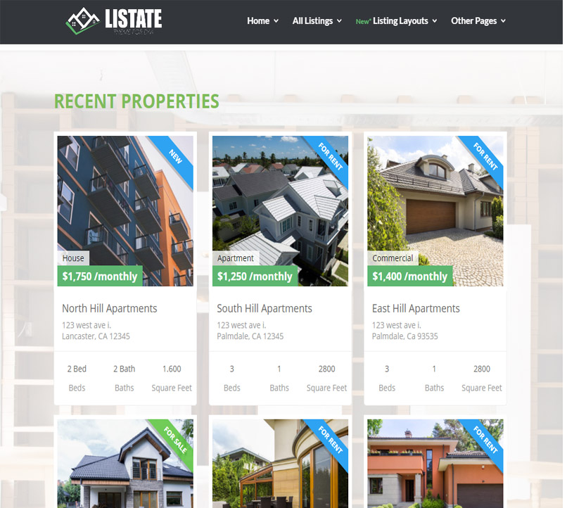 Real Estate Web Design Design Example